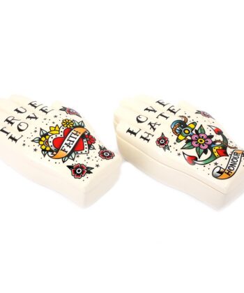 Unusal Palmistry Tattoo Trinket Box With Lid - Spiritual Homeware Range