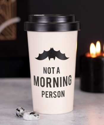 Not A Morning Person Gothic Bat Design Eco Travel Mug / Cup Gothic Collection