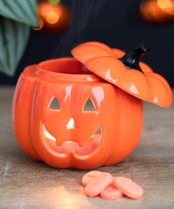 Pumpkin Wax Oil Burner – Ceramic Jack-O’-Lantern Aroma Diffuser