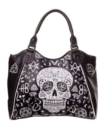Black Skull Large Pentagram Handbag - Banned Apparel - Gothic Collection