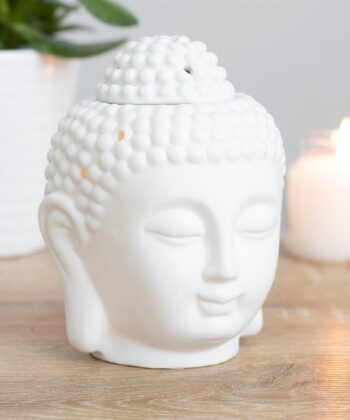 Buddha Head Wax & Oil Melt Burner – Elegant Ceramic Aromatherapy Diffuser