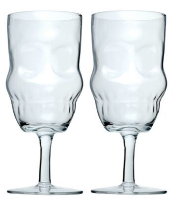 Pair of Skull Wine Glasses