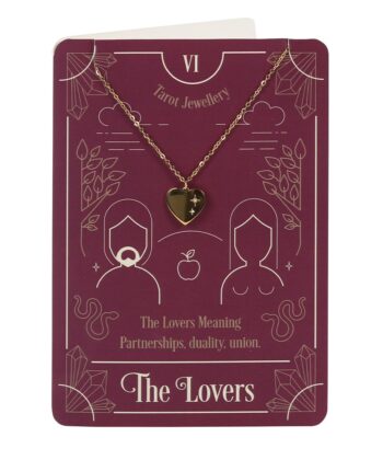The Lovers Tarot Necklace – Gold Heart Pendant | Tarot Jewellery for Love, Partnerships & Union