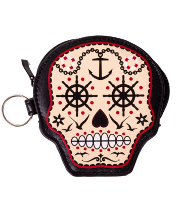 Prime Time Sugar Skull Coin Purse - Banned Apparel - Gothic Collection