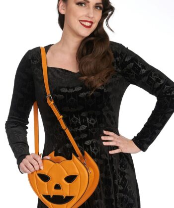 Spookster Orange Or Black Pumpkin Heart Shoulder Handbag - Alternative Collection
