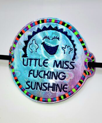 Little Miss Sunshine Adult Sweary Hair Barrette / Hair Pin with Stick Embroidered Handmade Accessories