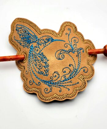 Humming Bird Hair Barrette / Hair Pin with Stick Embroidered Handmade Accessories