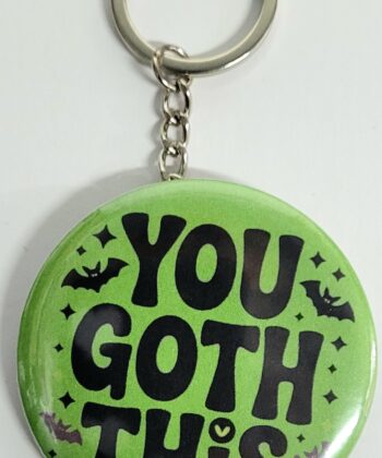 Gothic “You Goth This” Keyring Cute Green Motivational Keychain with Bats