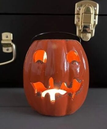 Ceramic Pumpkin Halloween Candle Holder Jack-O’-Lantern Tealight Lantern