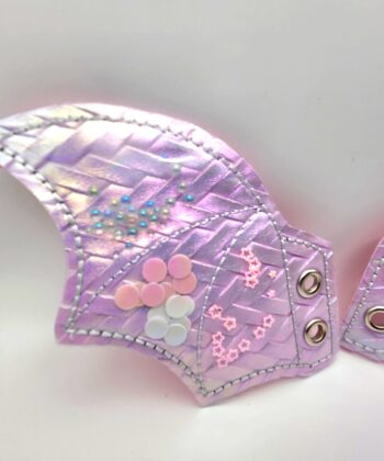Iridescent fairy wing shoe charms with shaker sequins