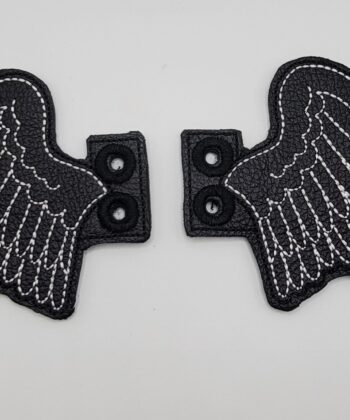 Gothic lace charms for boots black wing