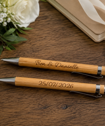 Personalised wedding signing pen with names and date